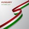 Flag of Hungary. 23rd of October. Realistic wavy ribbon in colors of hungarian flag. Independence day. National symbol