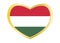 Flag of Hungary in heart shape, golden frame