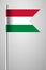 Flag of Hungary. National Flag on Flagpole. Isolated Illustration on Gray