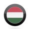 Flag of Hungary. Shiny black round button.