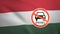 Flag of Hungary with the sign of Diesel fuel ban