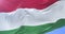 Flag of Hungary waving at wind in slow in blue sky, loop