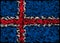 Flag of the Iceland - Burning smeared color flag design