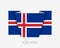 Flag of Iceland. Flat Icon Waving Flag with Country Name