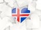Flag of iceland, heart shaped stickers