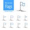 Flag icons set, Competition flag, Business milestone, success, Thin line editable stroke