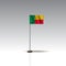 Flag Illustration of the country of BENIN. National BENIN flag on gray background.