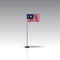 Flag Illustration of the country of MALAYSIA. National MALAYSIA flag isolated on gray background. EPS10