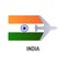 Flag of India color line icon. Airline network. International flights. Popular tourist destination. Pictogram for web page, mobile