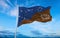 flag of Indigenous Australian peoples Adnyamathanha at cloudy sk