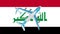 The flag of Iraq and aircraft. Animation of planes flying over the flag of Iraq
