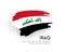 Flag of iraq vector brush stroke design  on white background