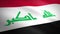 Flag of Iraq. Waving flag with highly detailed fabric texture seamless loopable video. Seamless loop with highly