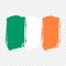 Flag Ireland, brush stroke background. Flag Republic of Ireland on transparent background. Painted texture.
