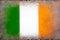 Flag of Ireland. Flag of Ireland on the background of water drops. Flag with raindrops. Splashes on glass