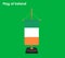 Flag of Ireland, Ireland Flag, National symbol of Ireland country. Table flag of Ireland