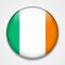 Flag of Ireland. Round glossy badge