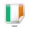 Flag of Ireland. Round glossy sticker