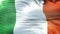 Flag of Ireland waving on sun. Seamless loop with highly detailed fabric texture. Loop ready in 4k resolution.