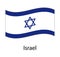 Flag of Israel. Realistic waving flag of State of Israel.