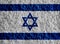 Flag of Israel on a textured background. Concept collage