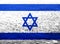 Flag of Israel on a textured background. Concept collage