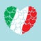 Flag of Italy in a heart shape