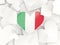 Flag of italy, heart shaped stickers