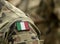 Flag of Italy on military uniform. Army, troops, soldier collage