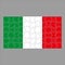 Flag of Italy puzzle on gray background.