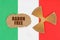 On the flag of Italy, the symbol of radioactivity and torn cardboard with the inscription - RADON FREE