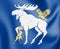 Flag of Jamtland county, Sweden. 3D Illustration