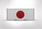 Flag of Japan, container, in 3D rendering, Flag of Italy
