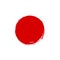 Flag of Japan with grunge circle stamp background brush. Japanese paint circle vector round texture shape illustration.