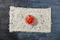 Flag of Japan made of Rice and Red Ginger Bowl