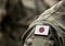 Flag of Japan on military uniform. Army, troops, soldier collage
