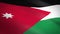 Flag of Jordan. Waving flag with highly detailed fabric texture seamless loopable video. Seamless loop with highly