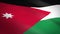 Flag of Jordan. Waving flag with highly detailed fabric texture seamless loopable video. Seamless loop with highly