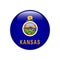 Flag Kansas button