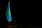 Flag Kazakhstan and magnifying glass on black background.Concept, under close attention
