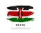 The flag of Kenya. Black, red, green and white brush strokes drawn by hand. Vector illustration on a white background