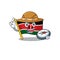 Flag kenya mascot in shape character holding compass