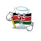 Flag kenya sailor cartoon with character happy