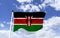 Flag of Kenya, shield crossed by two spears