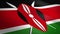 Flag of Kenya. Waving flag with highly detailed fabric texture seamless loopable video. Seamless loop with highly