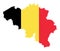 Flag of the kingdom of Belgium in country silhouette