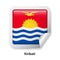 Flag of Kiribati. Round glossy sticker