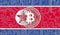 flag of Korea North and bitcoin, Integrated Circuit Board pattern. Bitcoin Stock Growth. Conceptual image for investors in