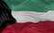 Flag of the Kuwait waving in the wind 3d render