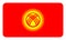 Flag of Kyrgyzstan. Kyrgyz national symbol in official colors. Template icon. Abstract vector background